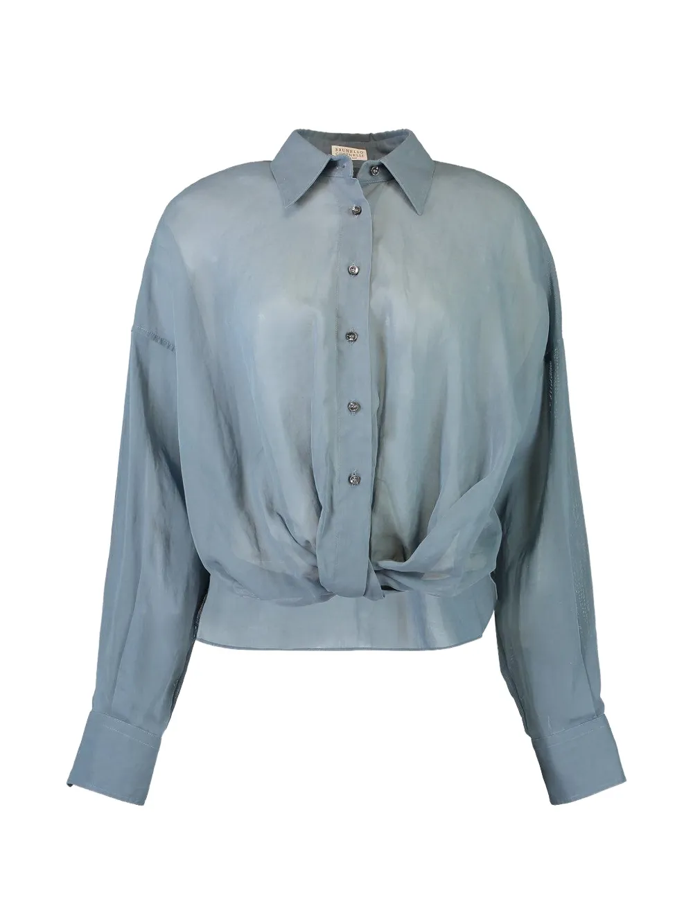 Brunello Cucinelli Monili taffeta shirt - Blue