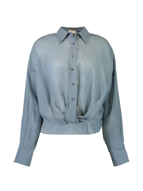 Brunello Cucinelli camisa con detalle de cadena Monili