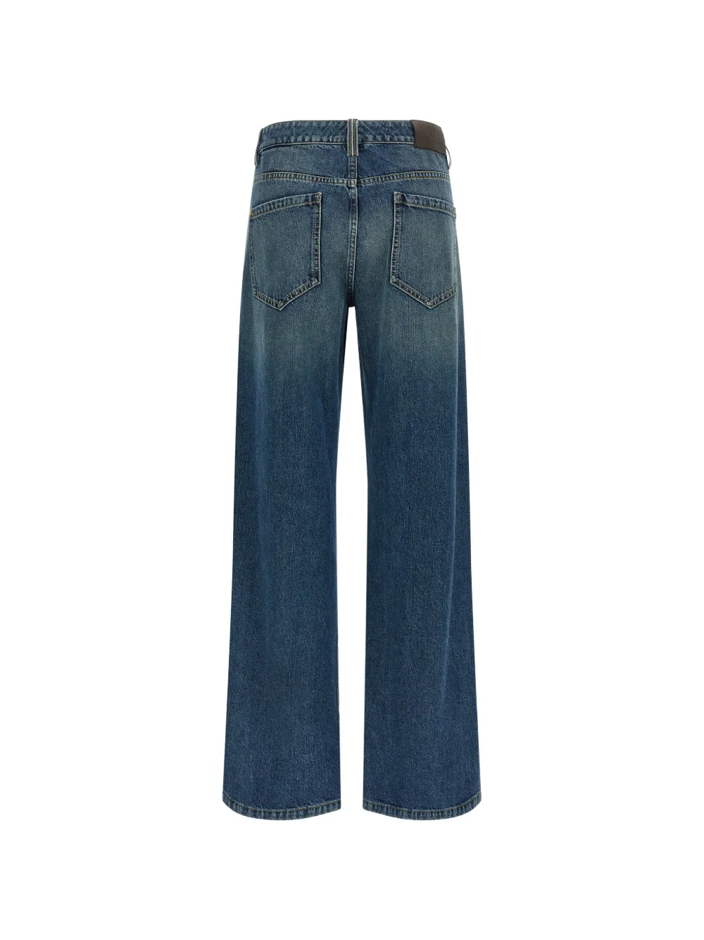  Brunello Cucinelli Contrast-stitching Stonewashed-denim Jeans - Blue 