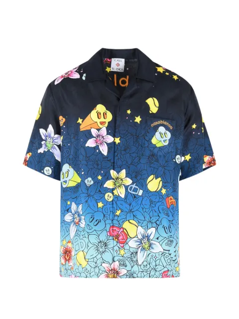 Casablanca cuban-collar patterned shirt