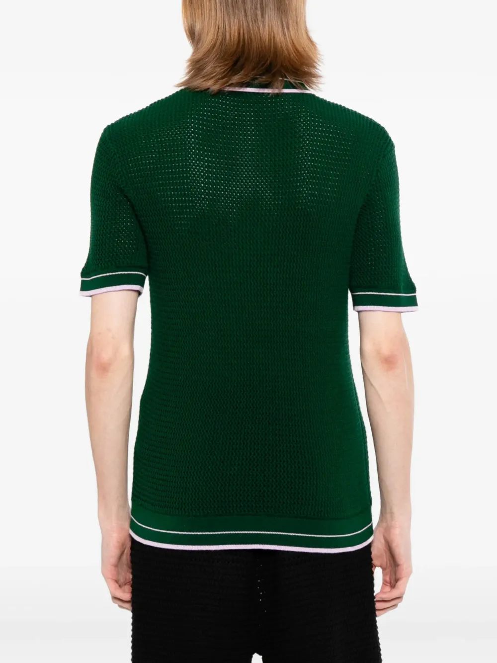 Casablanca Poloshirt met logopatch en knopen Groen