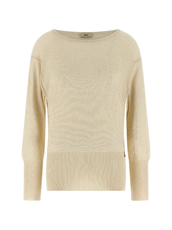 Herno Sequin Appliqué Sweater in Neutrals