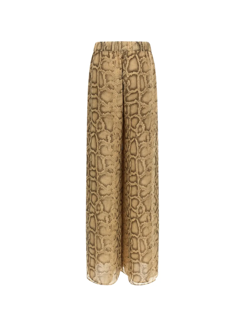 Lena Elasticated-Waist Python-Print Trousers