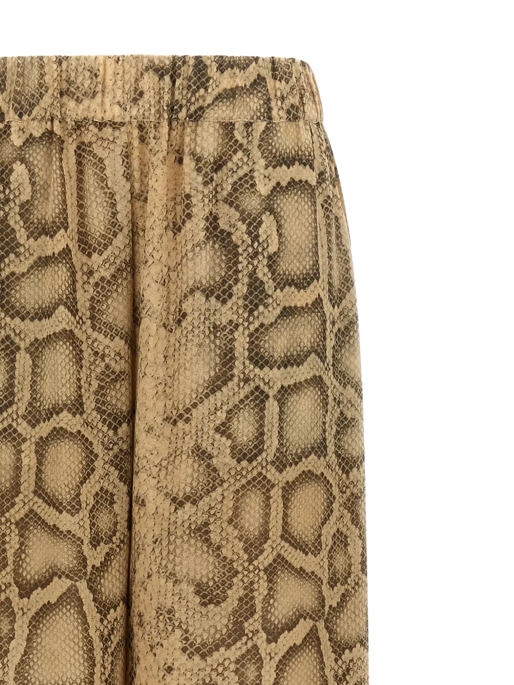 Lena Elasticated-Waist Python-Print Trousers