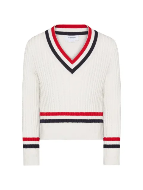 Thom Browne suéter de algodón con cuello en V
