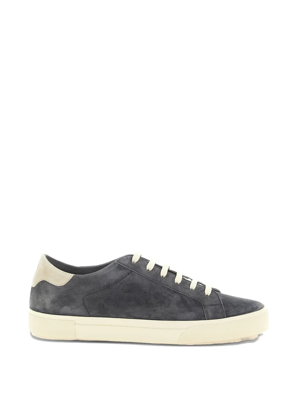 Brunello Cucinelli suede embossed-logo sneakers Grijs