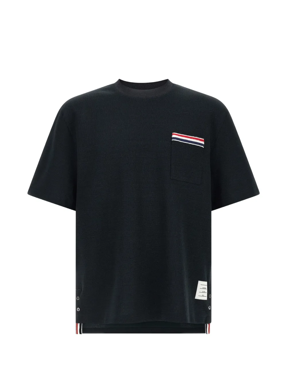 Thom Browne honeycomb embroidered pocket T-shirt - Blu