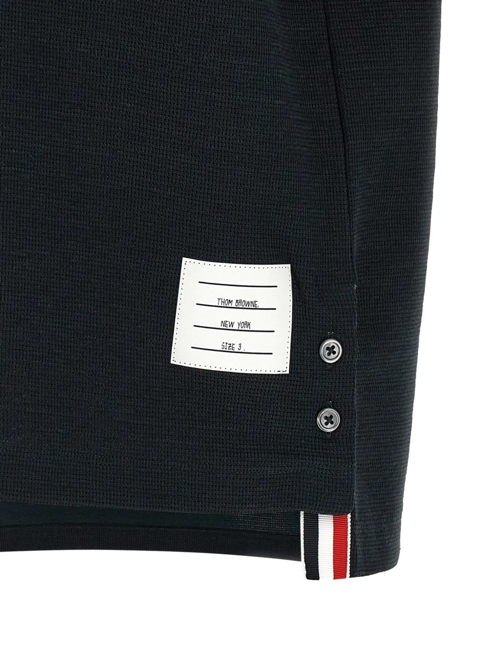 Thom Browne Katoenen linnen T-shirt met RWB-borduurwerk Blauw