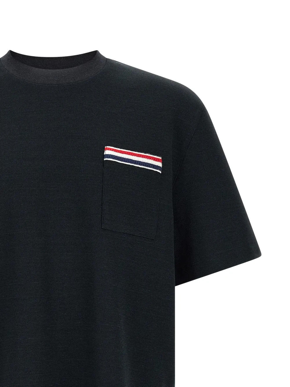 Thom Browne Katoenen linnen T-shirt met RWB-borduurwerk Blauw
