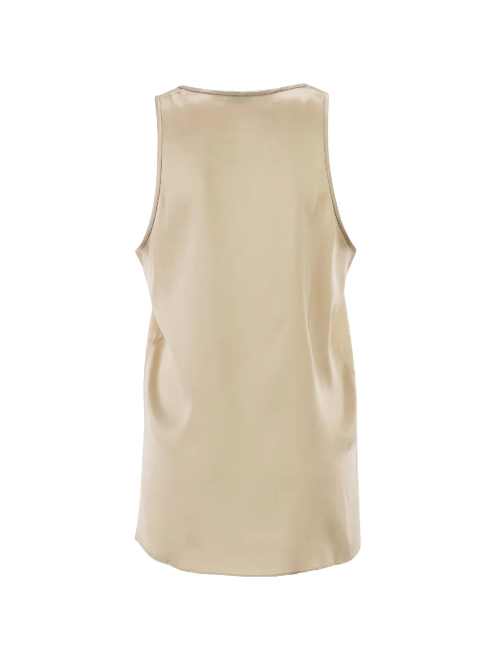  Brunello Cucinelli Satin Scoop-neck Top - Neutrals 