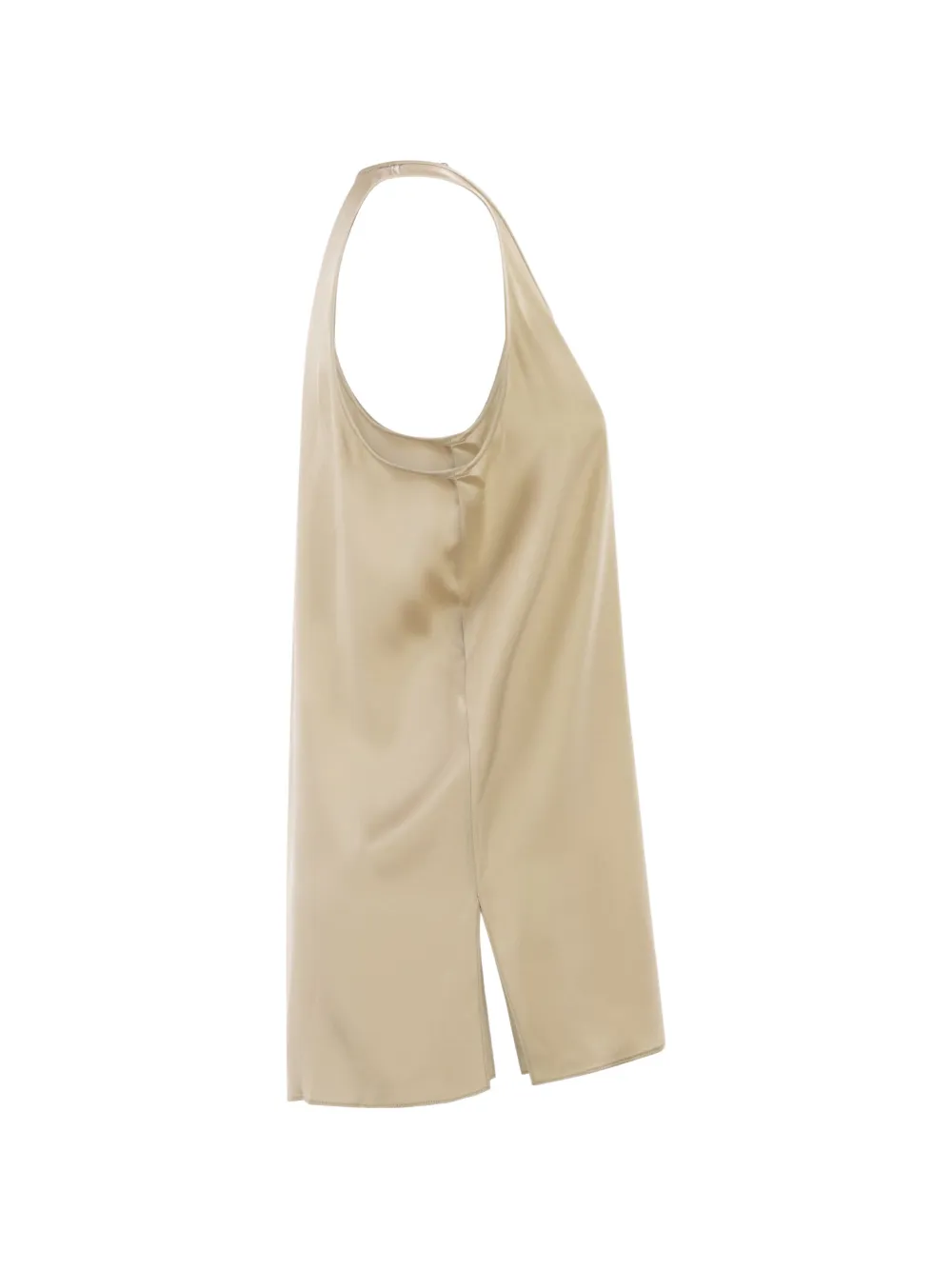  Brunello Cucinelli Satin Scoop-neck Top - Neutrals 