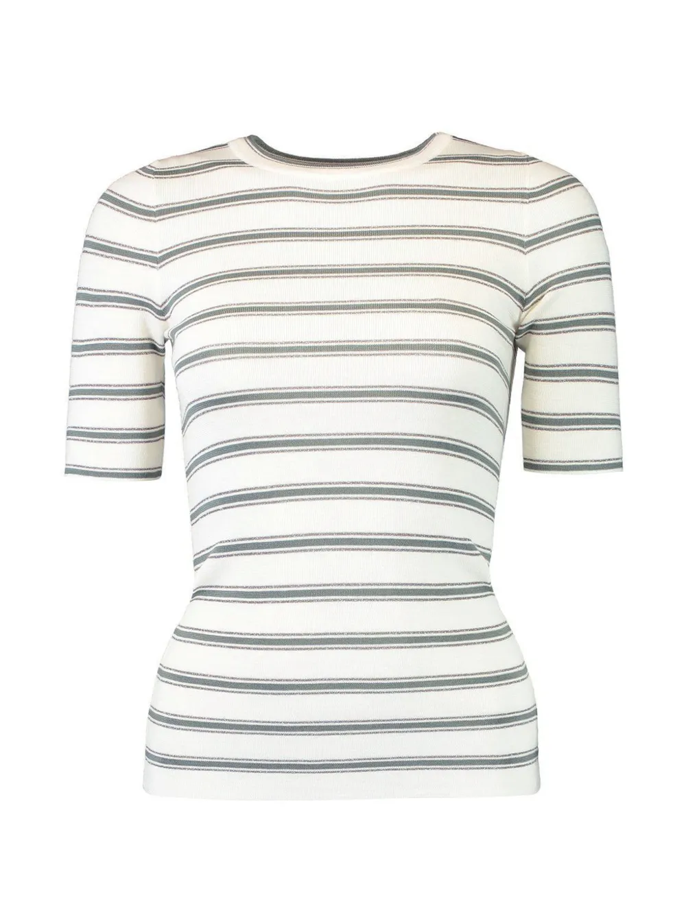 Brunello Cucinelli short-sleeved striped T-shirt - Bianco