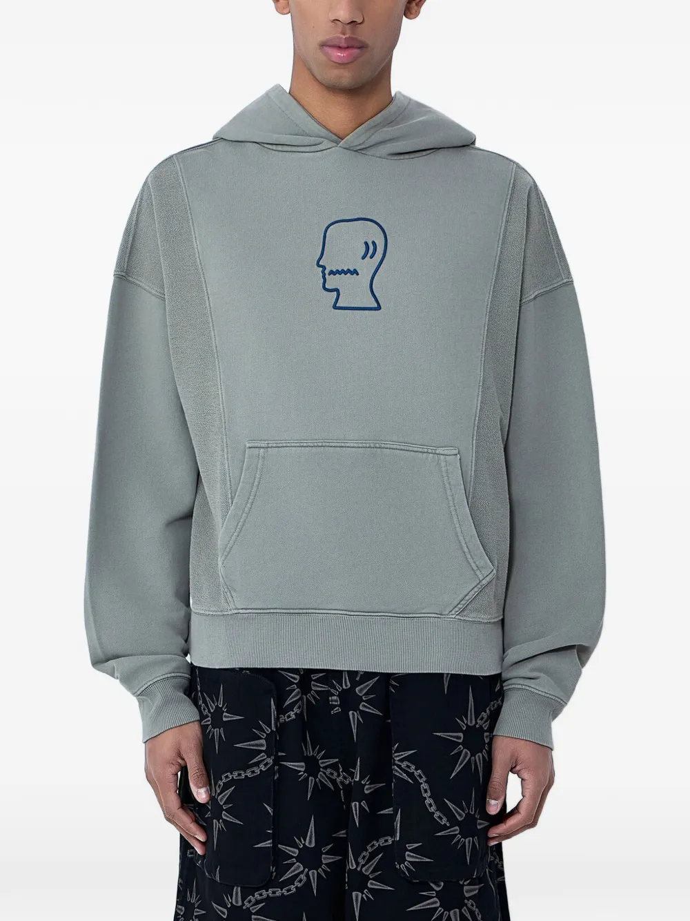 Brain Dead graphic-motif hoodie - Grigio