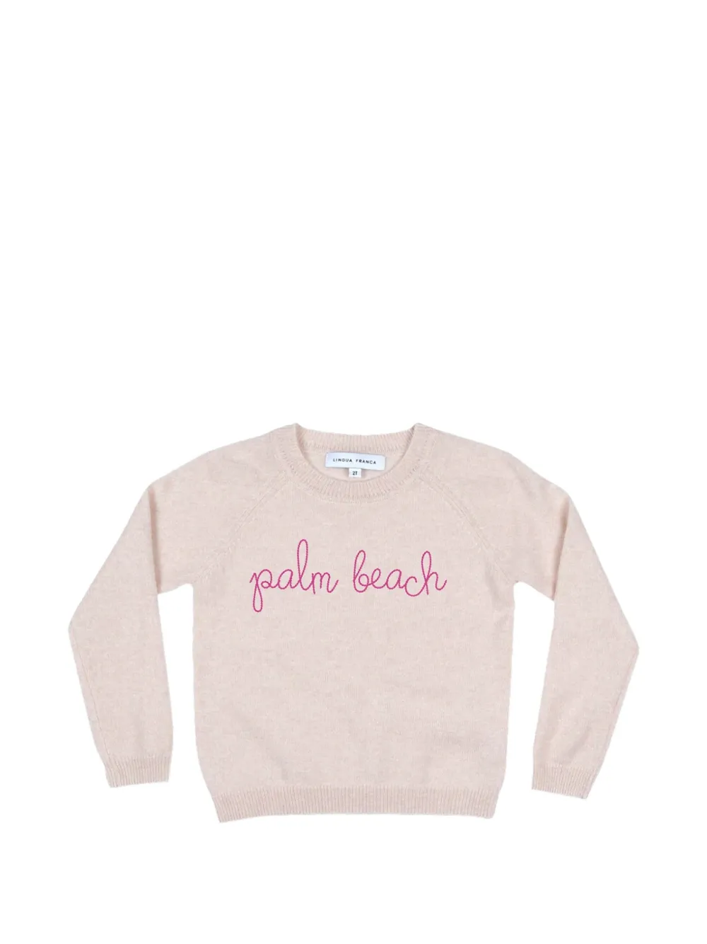 Lingua Franca Maglione in cashmere con ricamo - Rosa