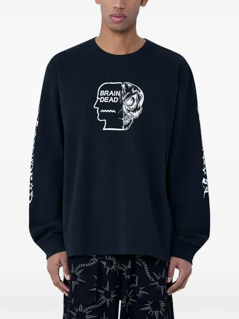 Brain Dead logo-motif long-sleeve T-shirt