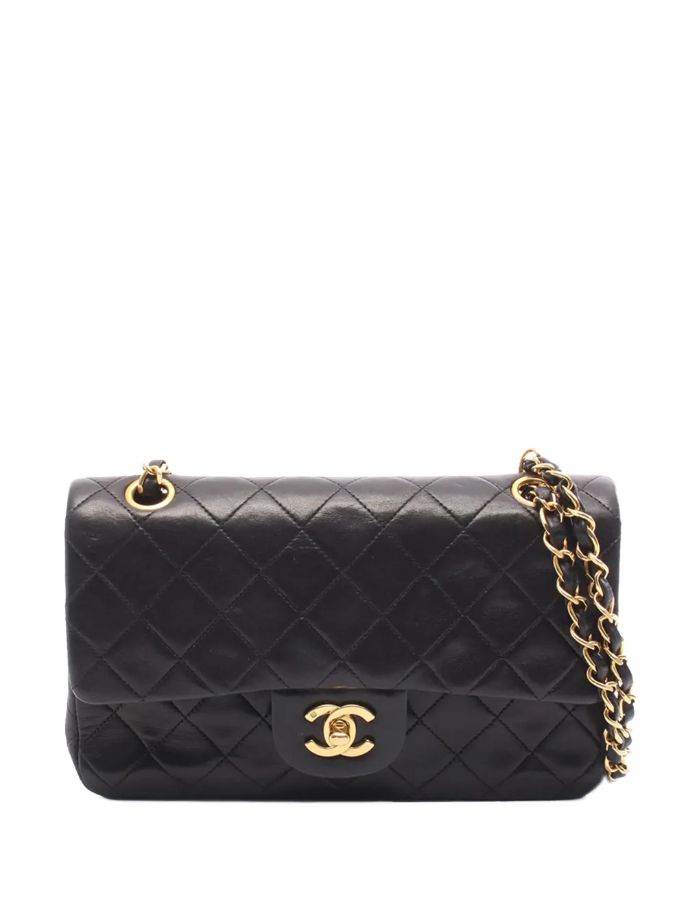 CHANEL Pre-Owned Borsa a spalla Classic Double Flap piccola in pelle di agnello 1991-1994 - Nero