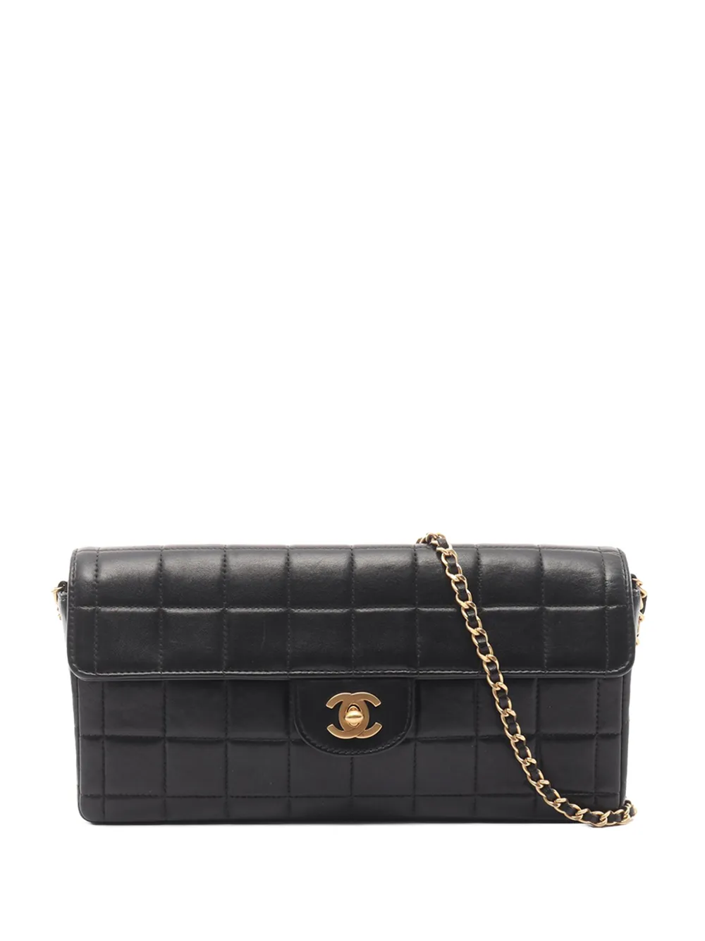 CHANEL Pre-Owned 2000-2002 CC Lambskin Chocolate Bar Flap crossbody bag - Nero