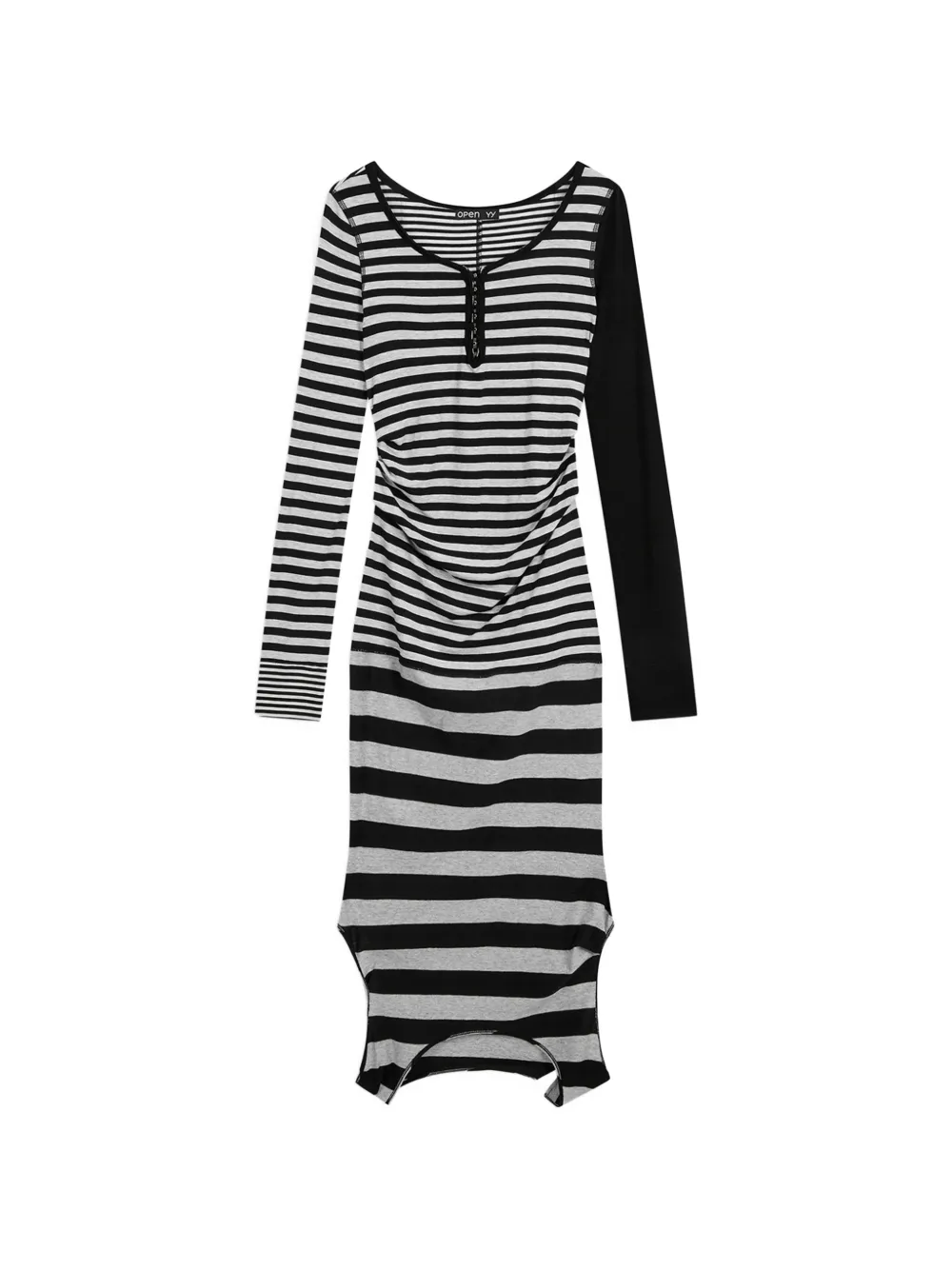 Open YY striped convertible hook top - Nero