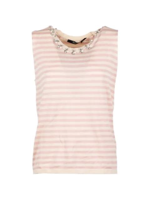 Seventy embellished striped tank top