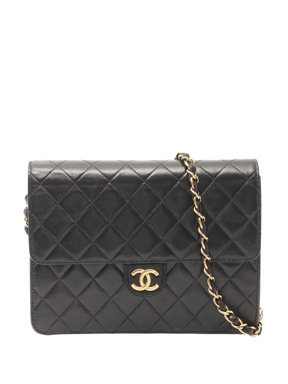 CHANEL Pre-Owned 1997-1999 CC Quilted Lambskin Square Single Flap crossbody bag - Nero