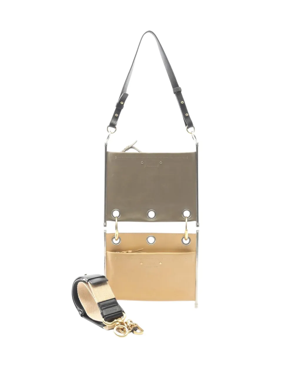 Chloé Pre-Owned 2010-2026 Leather Roy Double Clutch shoulder bag - Marrone