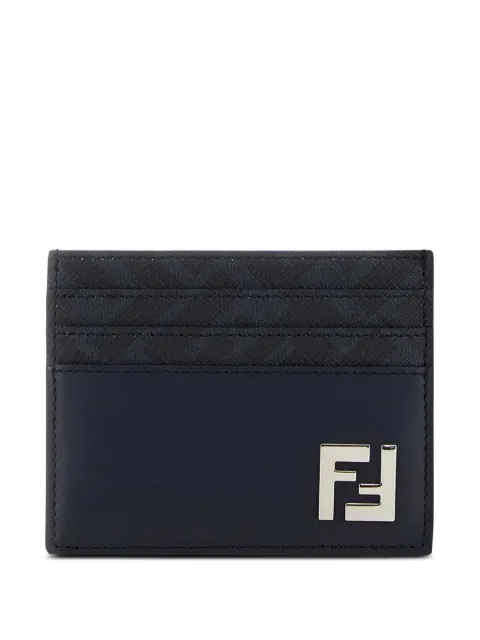 FENDI logo leather card holder