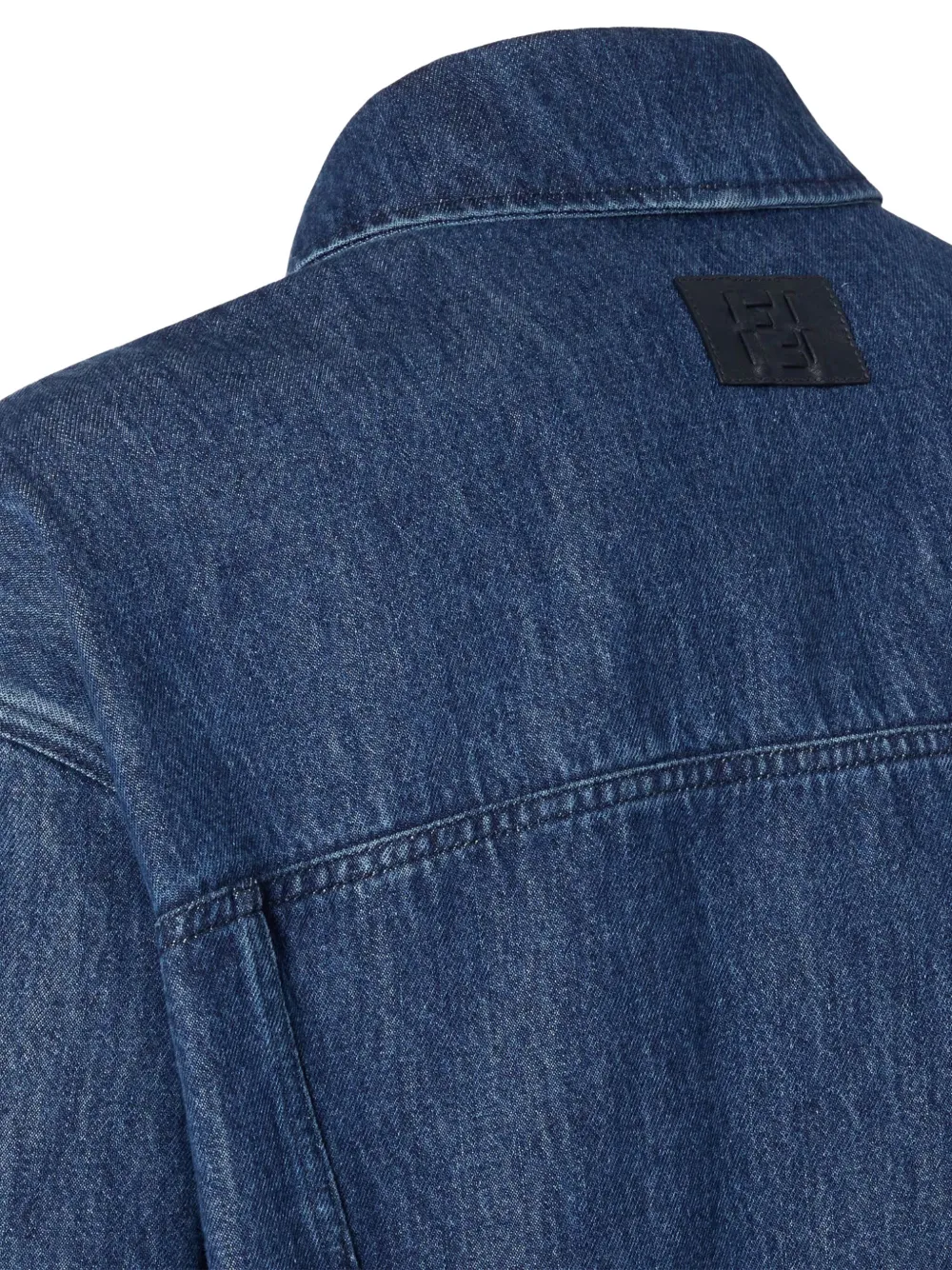  Fendi Logo-patch Denim Jacket - Blue 