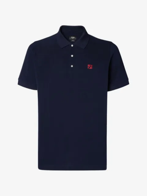 FENDI FF-embroidered polo shirt