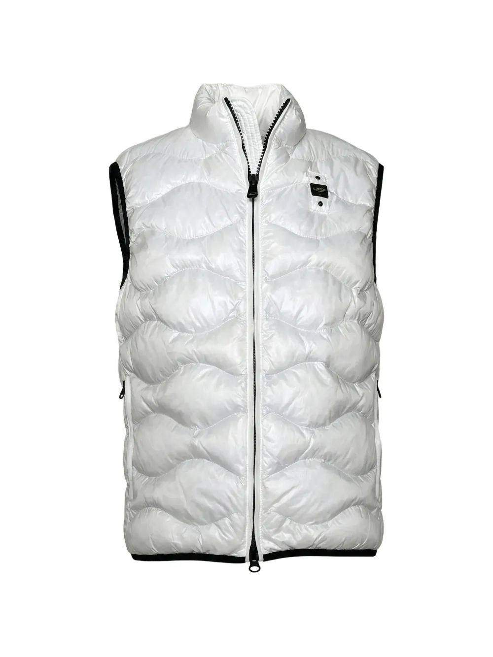 Blauer textured zip gilet - Bianco