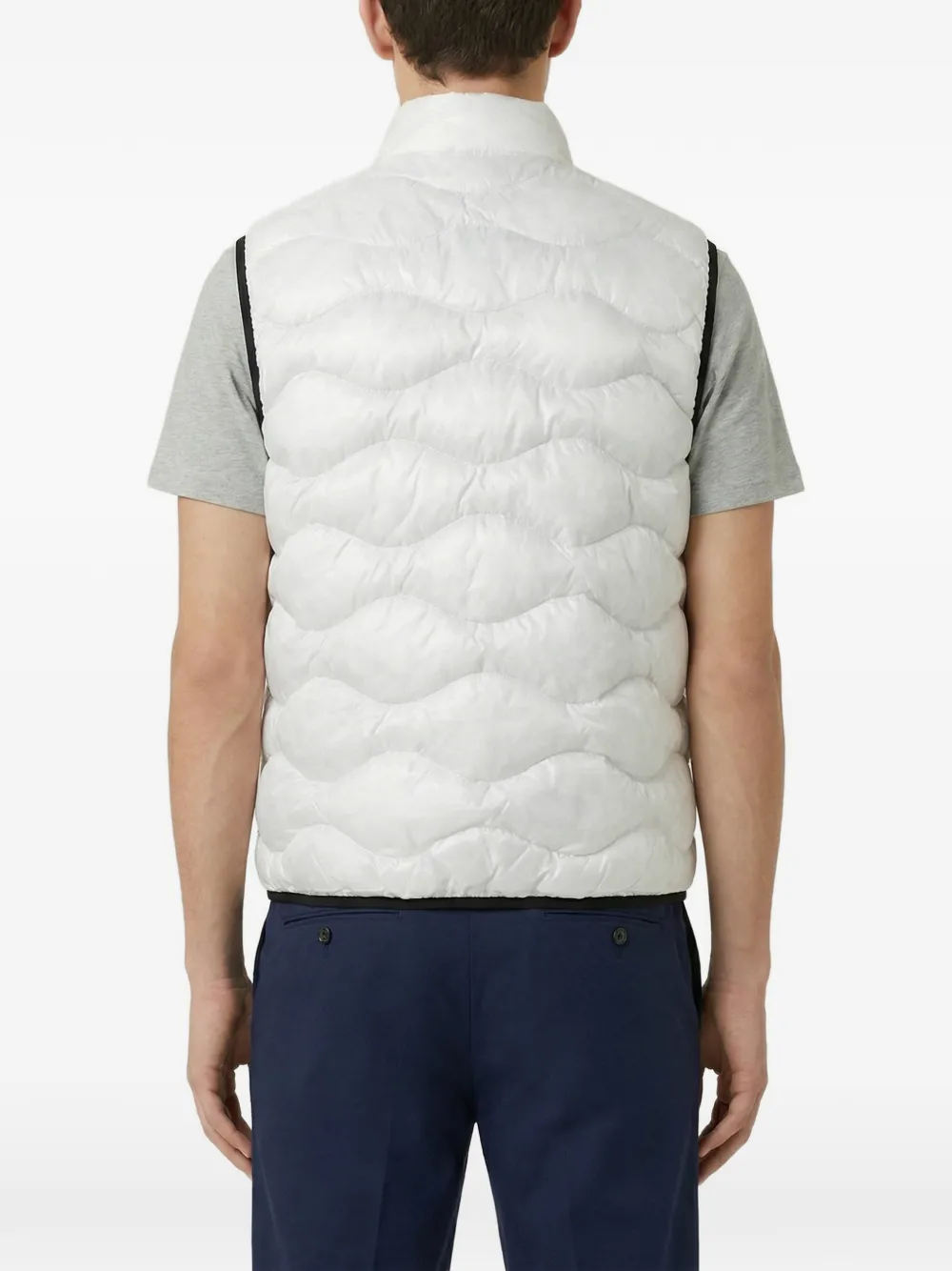  Blauer Textured Zip Gilet - White 