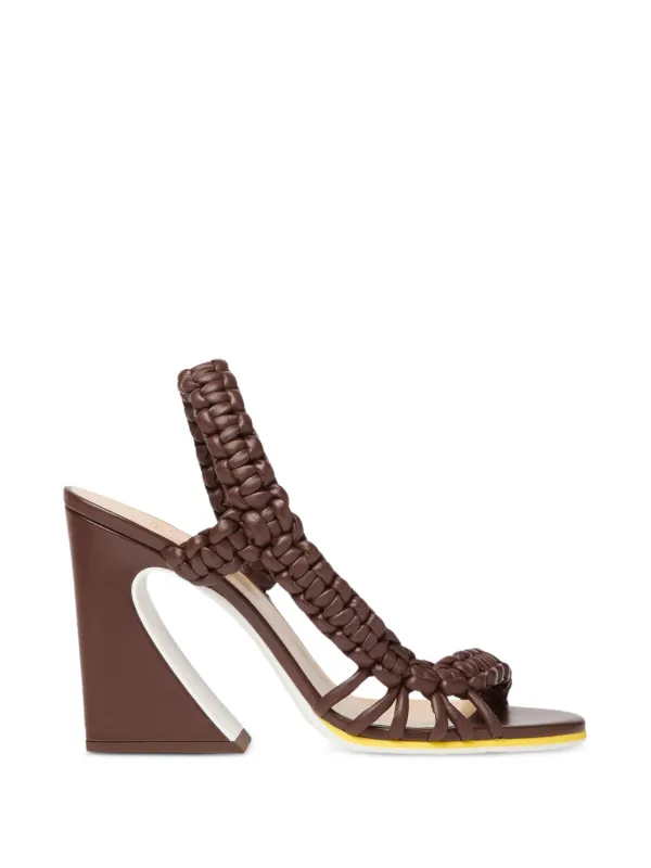 Fendi Arco Braided Sandals in Brown