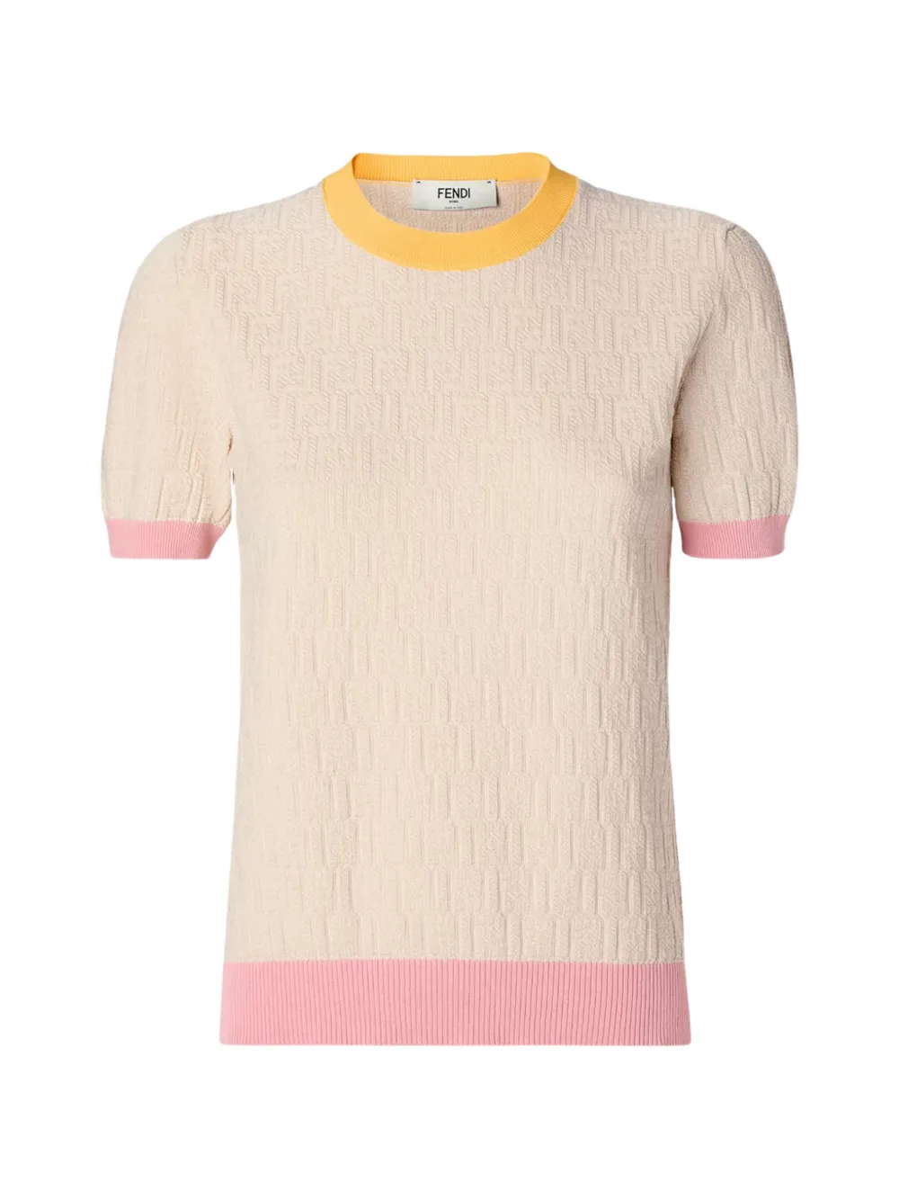 FENDI T-shirt con lavorazione in rilievo - Rosa