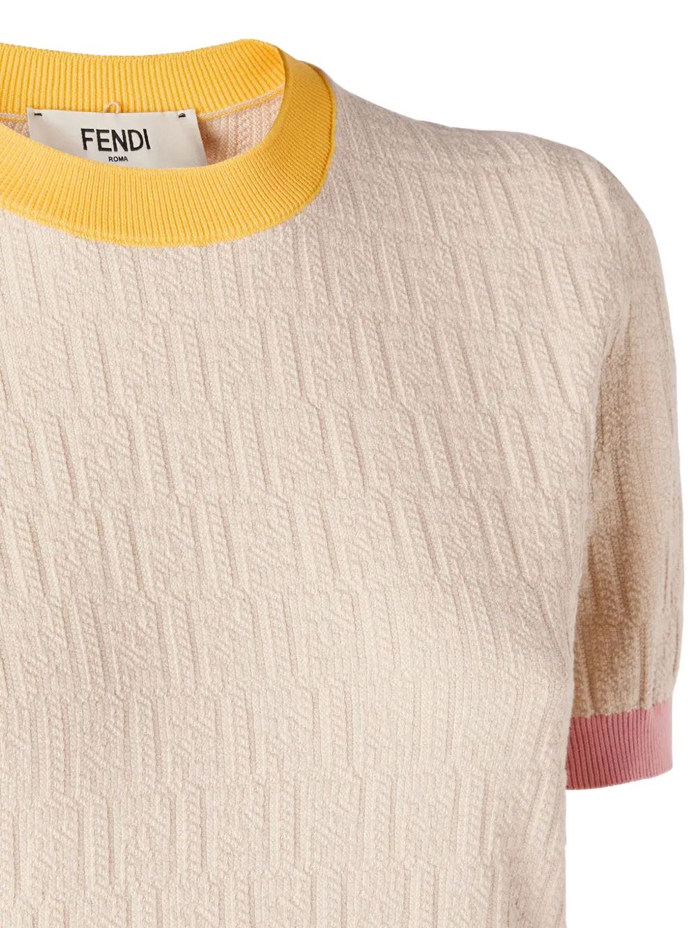 FENDI Getextureerd T-shirt Beige
