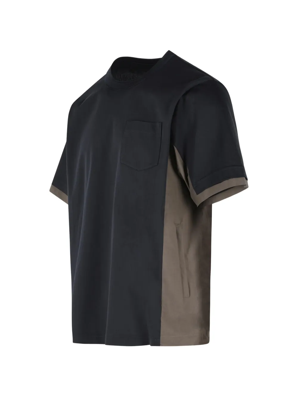 sacai T-shirt met opgestikte zak en stikseldetail Zwart