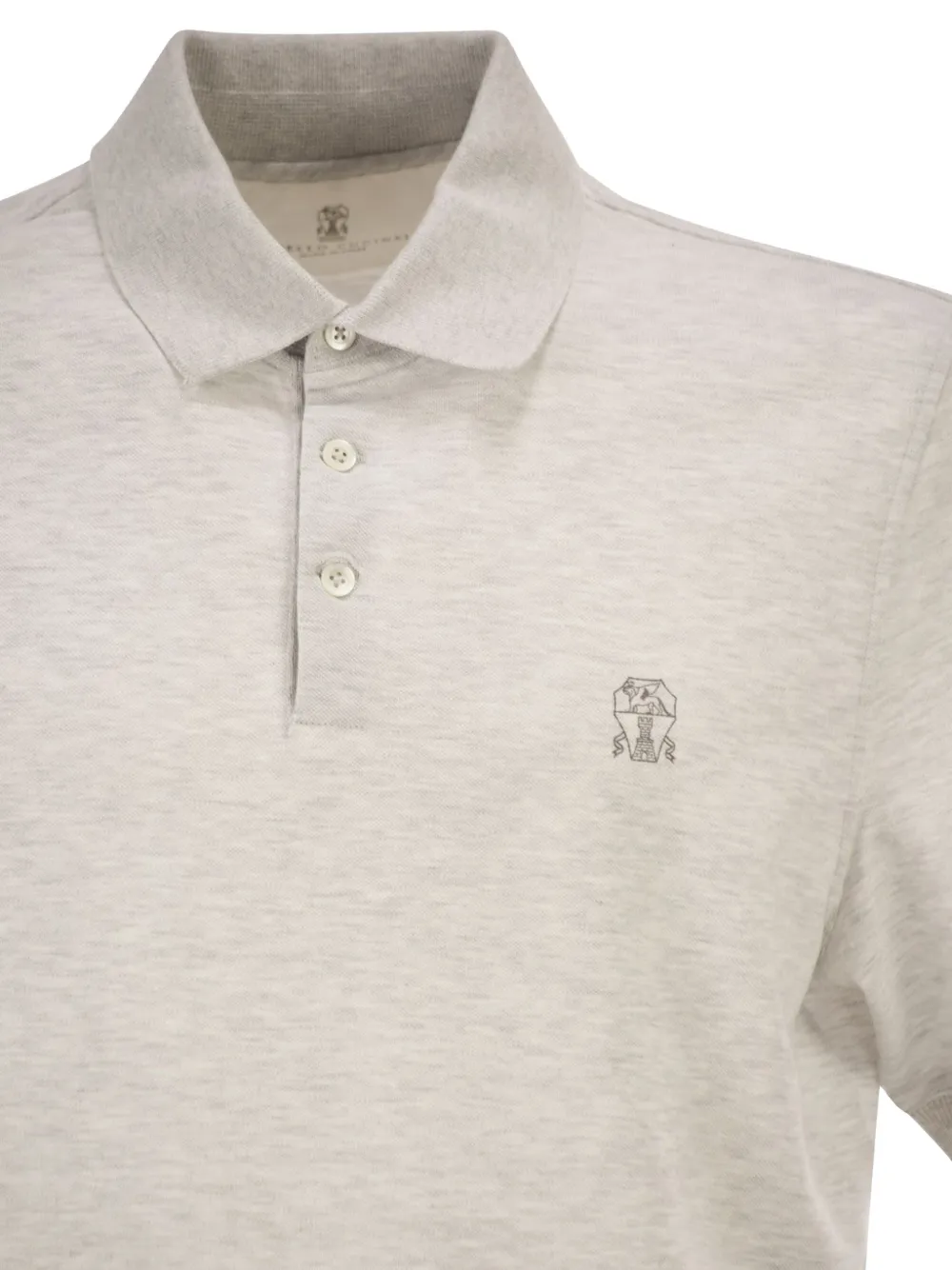 Brunello Cucinelli Poloshirt met print Beige