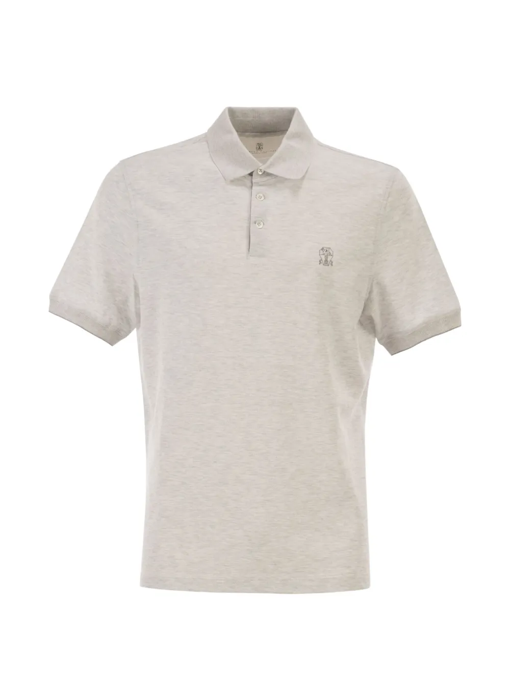 Brunello Cucinelli printed-logo polo shirt - Toni neutri