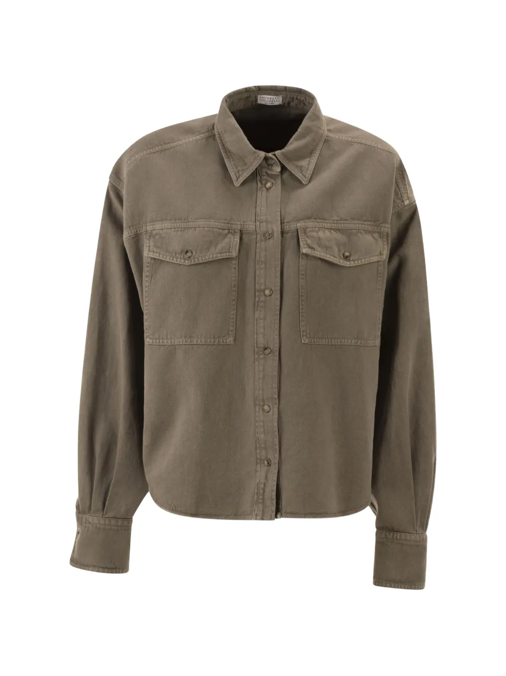 Brunello Cucinelli flap-pocket button shirt - Braun