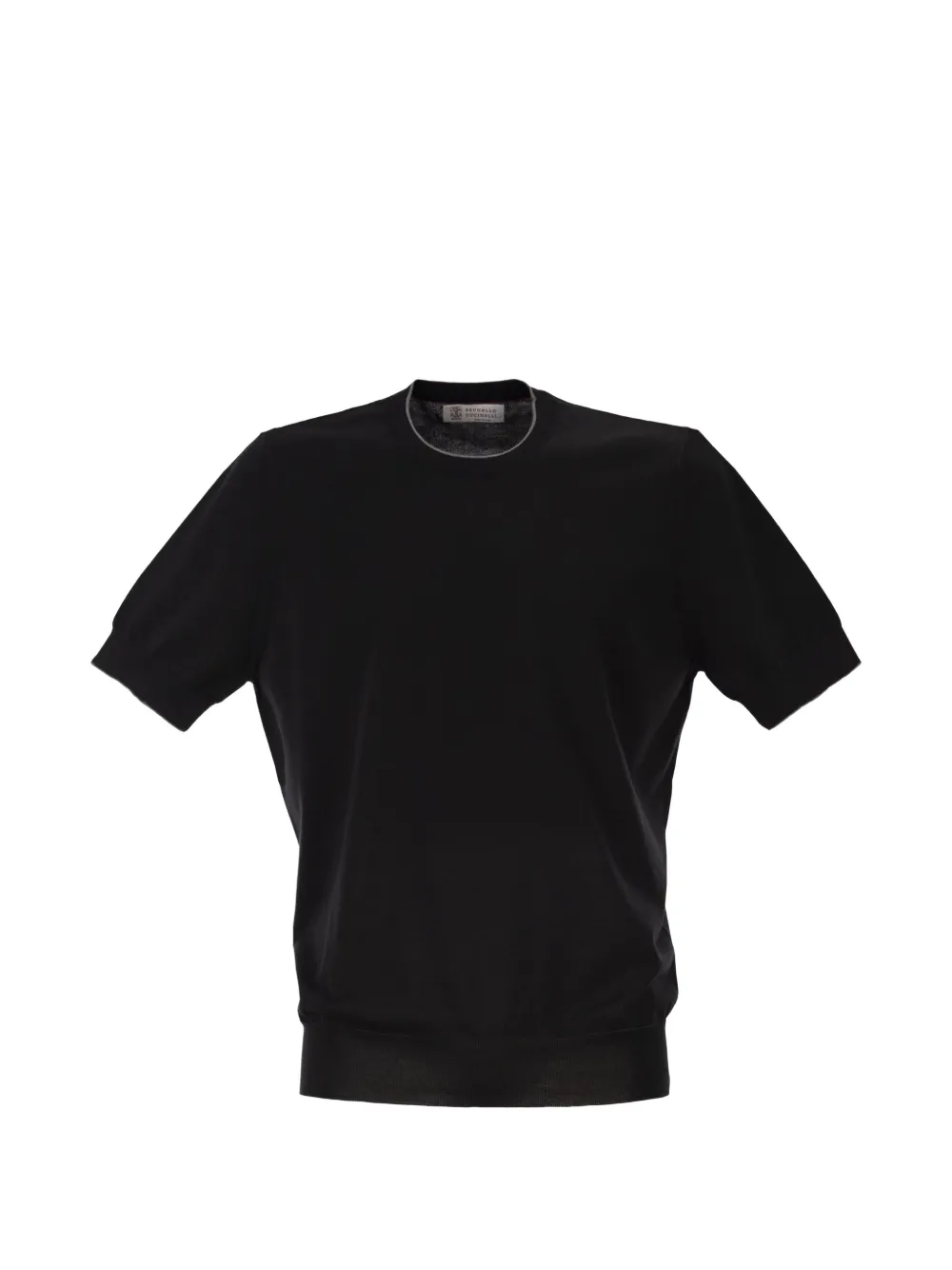 Brunello Cucinelli crew-neck ribbed short-sleeve T-shirt - Nero