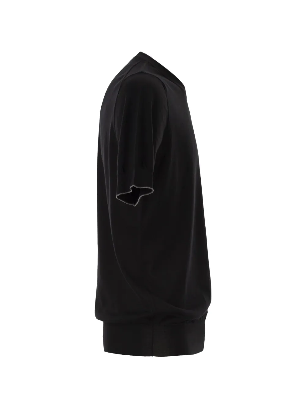 Brunello Cucinelli Geribbeld T-shirt met ronde hals en korte mouwen Zwart