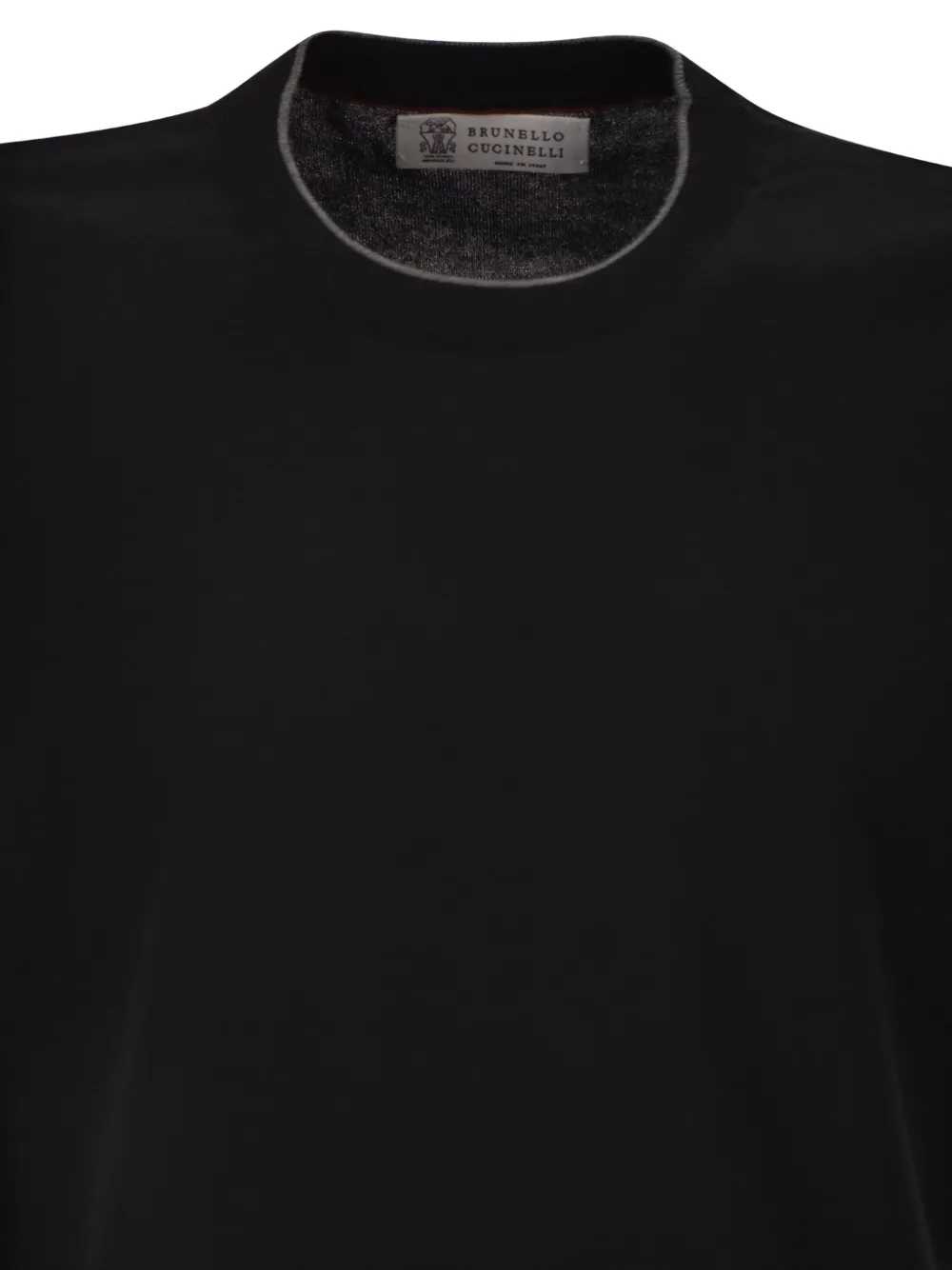 Brunello Cucinelli Geribbeld T-shirt met ronde hals en korte mouwen Zwart