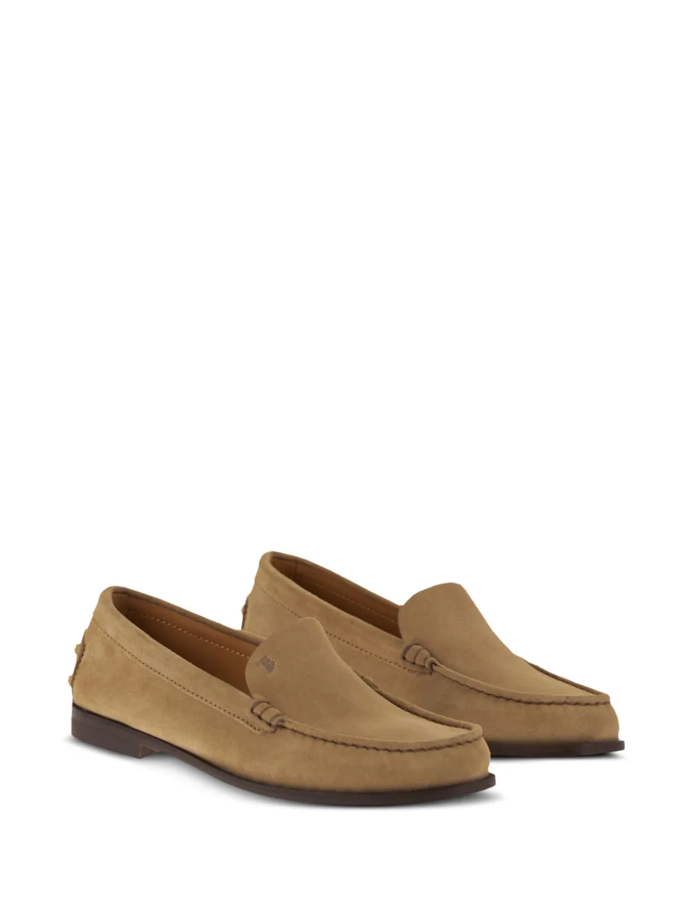 Tod's Metalen suède loafers met reliëf Beige