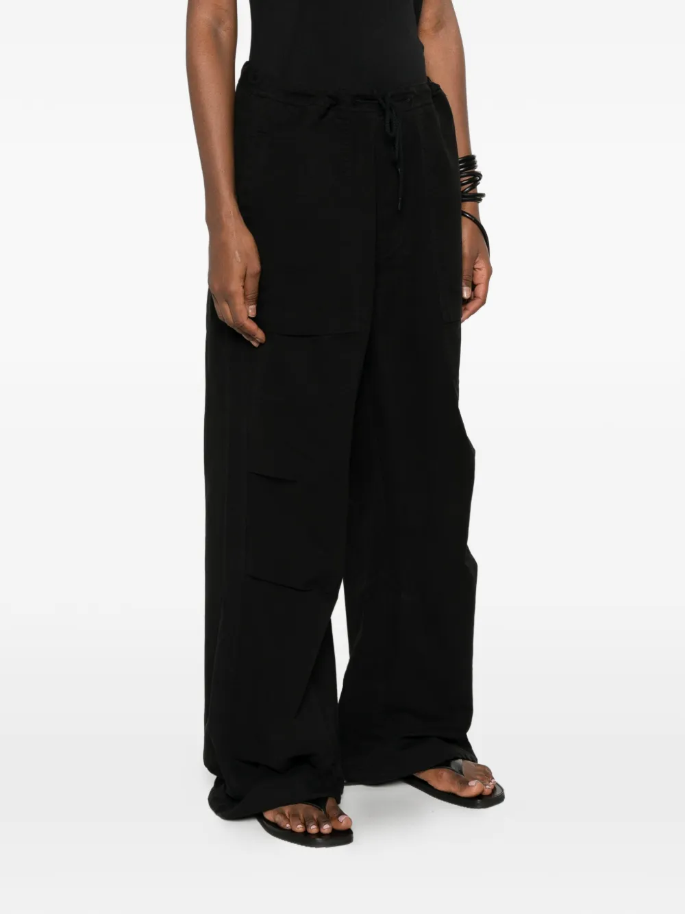  Entire Studios Drawstring Cargo Trousers - Black 