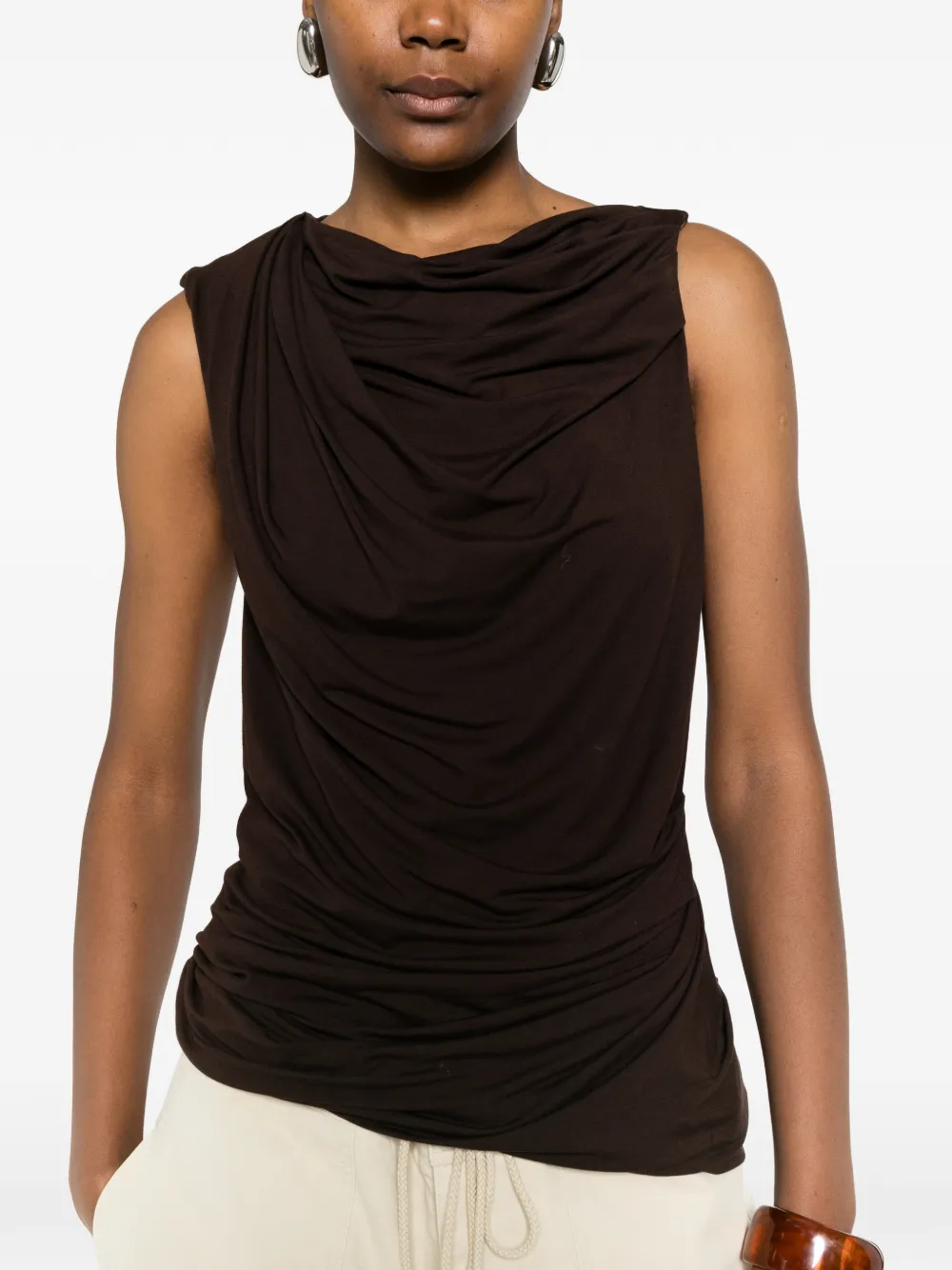 ENTIRE STUDIOS Gedrapeerde tanktop Bruin
