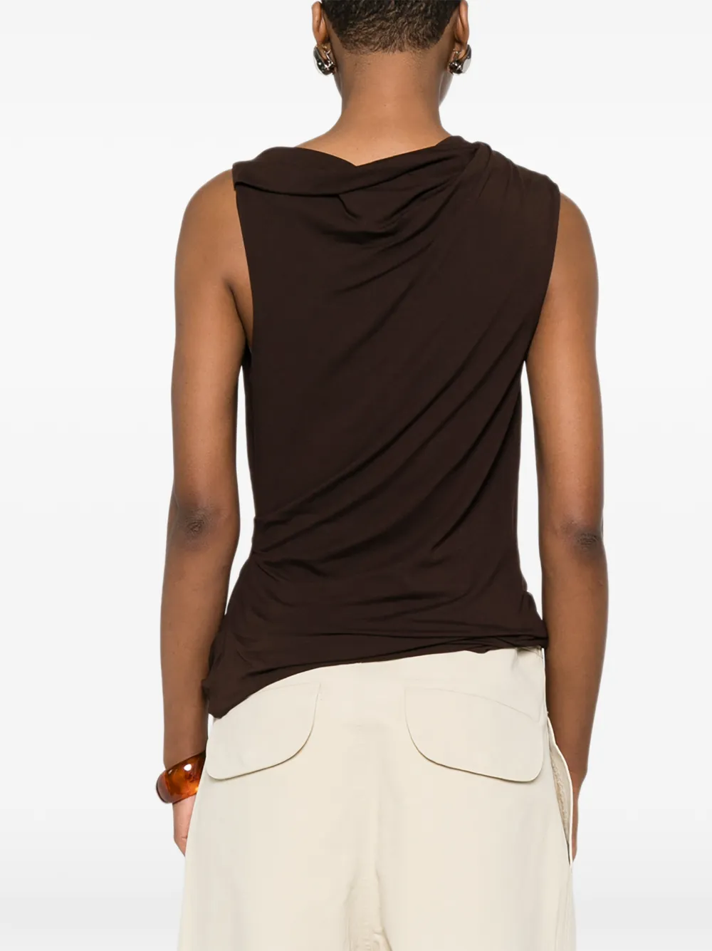 ENTIRE STUDIOS Gedrapeerde tanktop Bruin