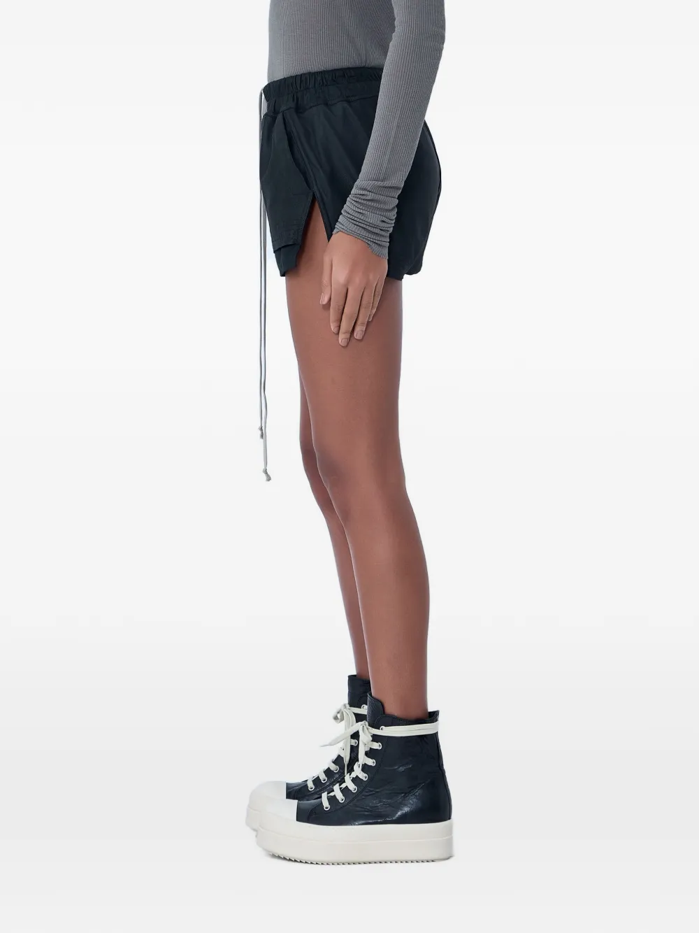 Rick Owens Shorts met elastische trekkoord Zwart