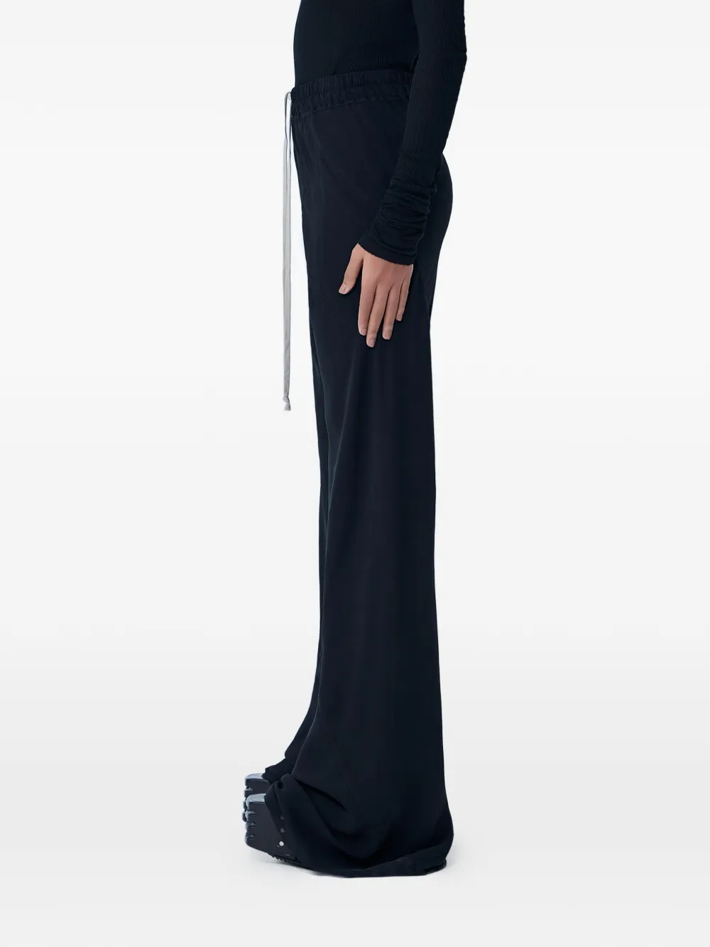 Rick Owens Broek met wijde pijpen en trekkoord Zwart