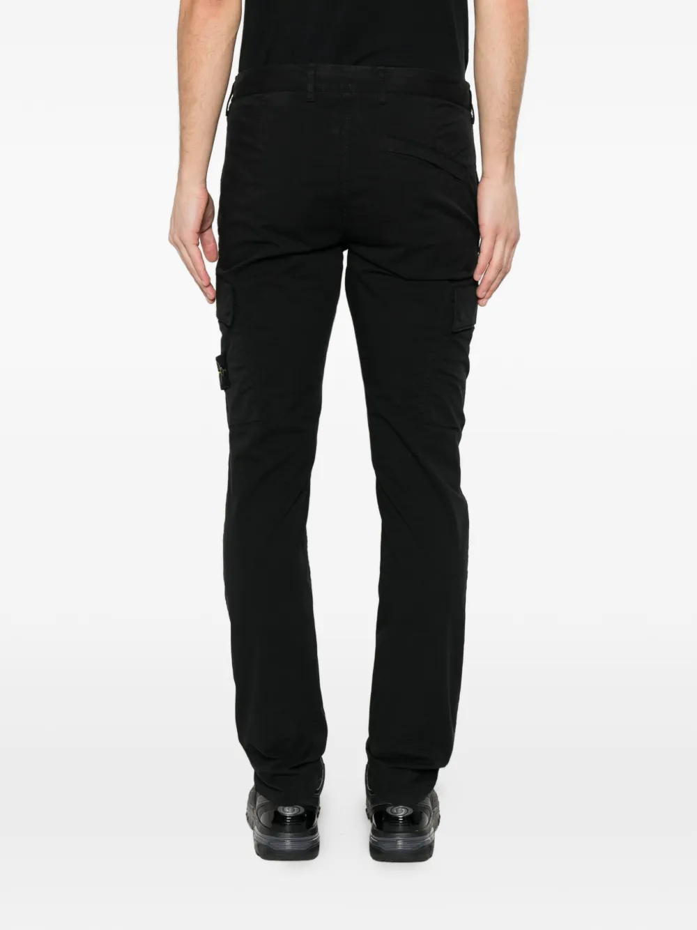Stone Island Cargo broek met logopatch Zwart