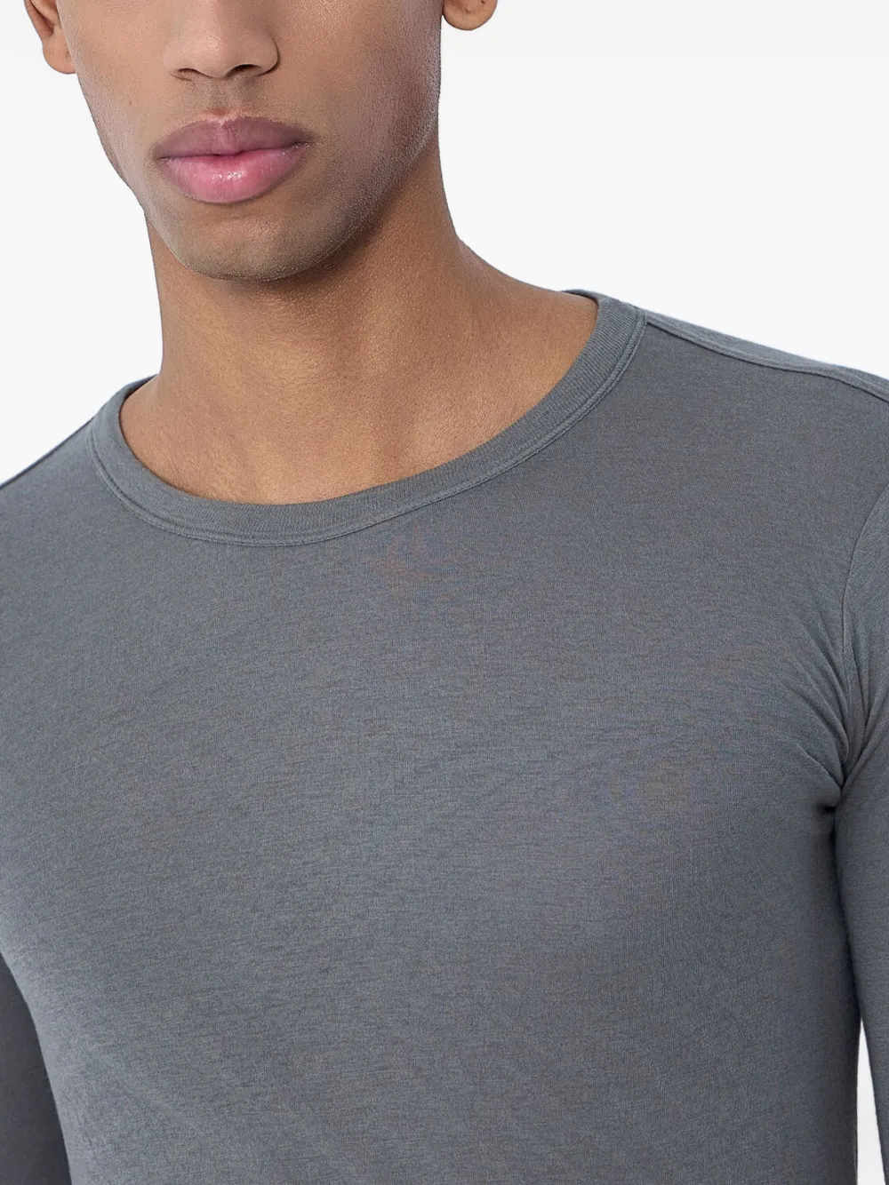Rick Owens T-shirt met ronde hals en lange mouwen Grijs