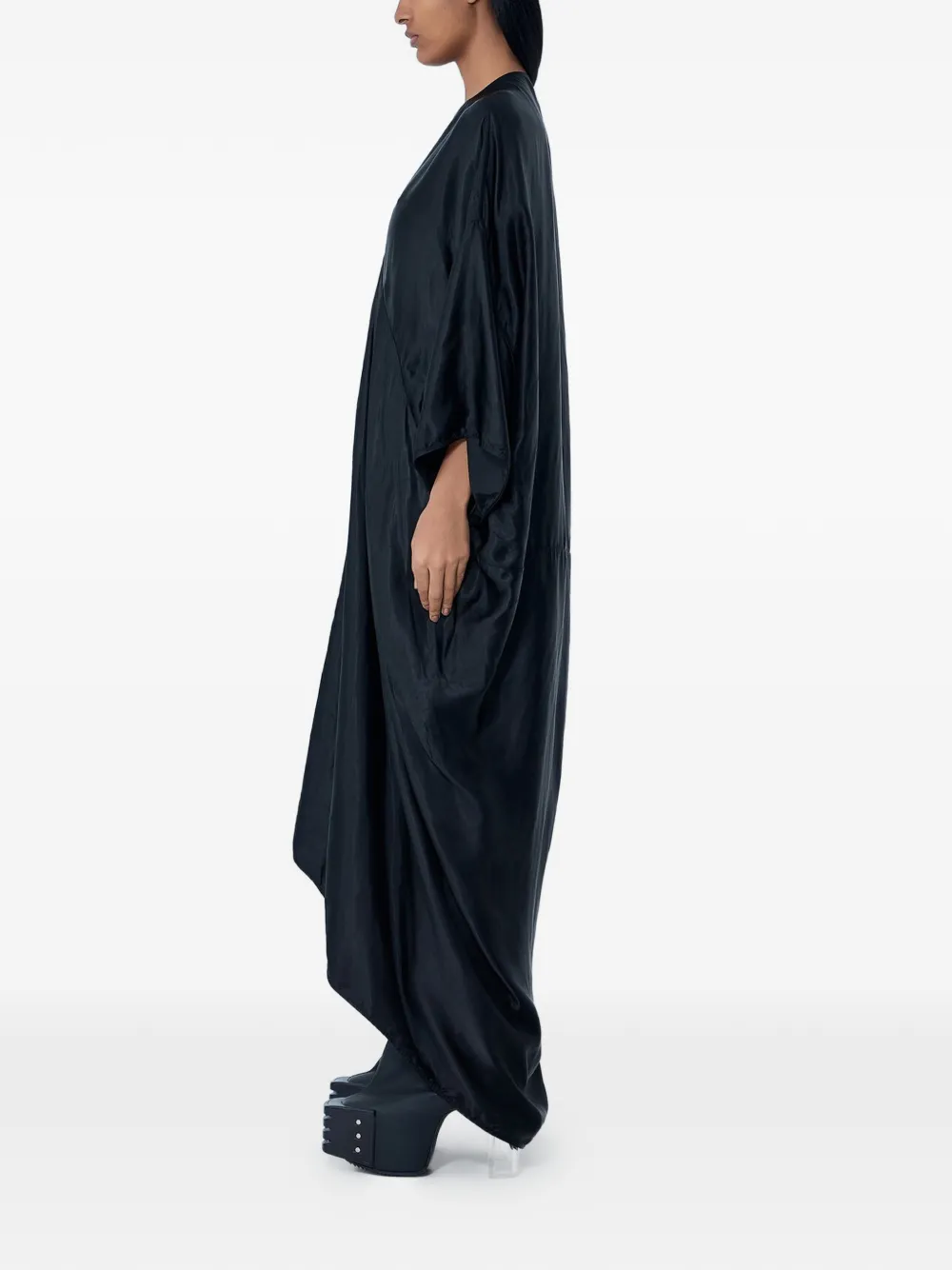 Rick Owens Gedrapeerde maxi-jurk Zwart