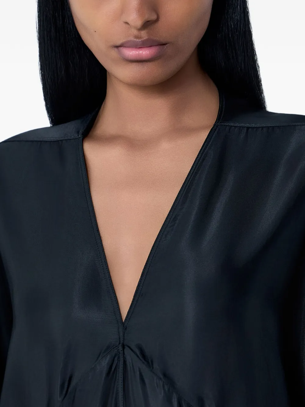 Rick Owens Gedrapeerde maxi-jurk Zwart